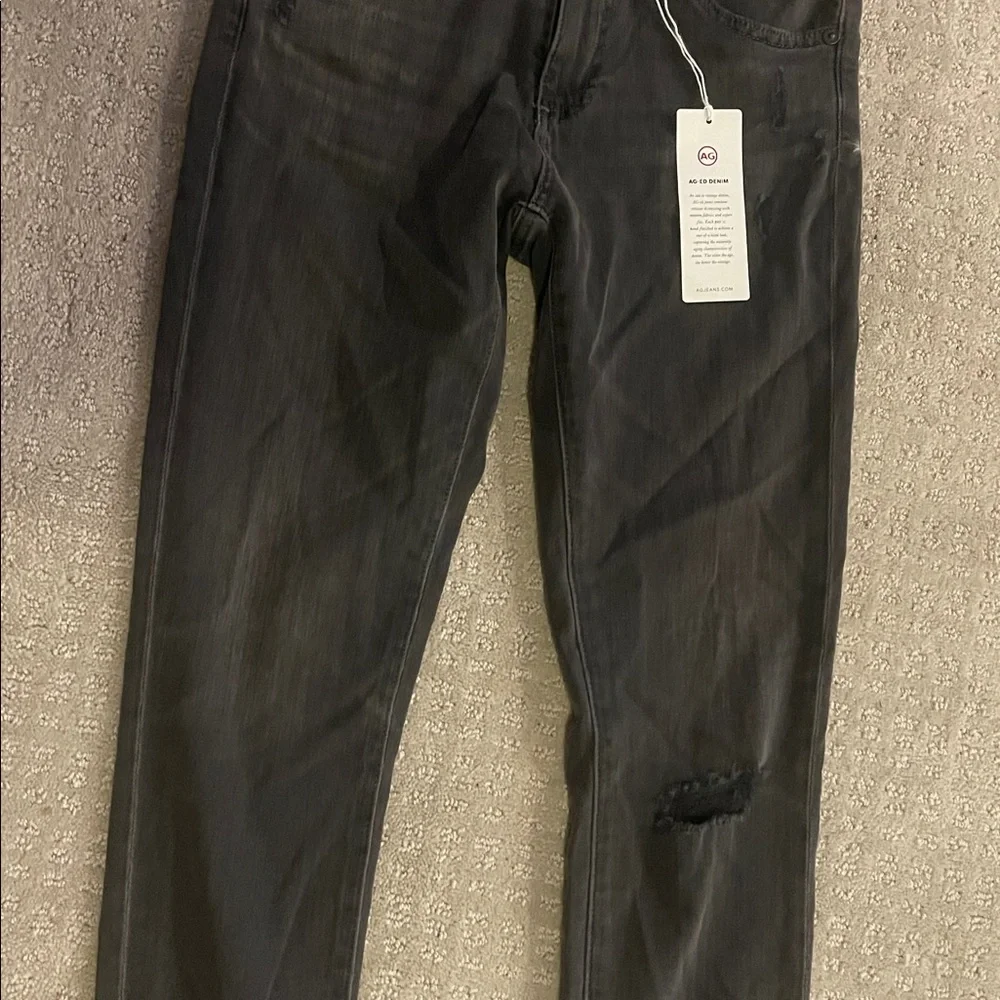 AG denim 26 aged denim black wash the legging super skinny ankle NWT $225